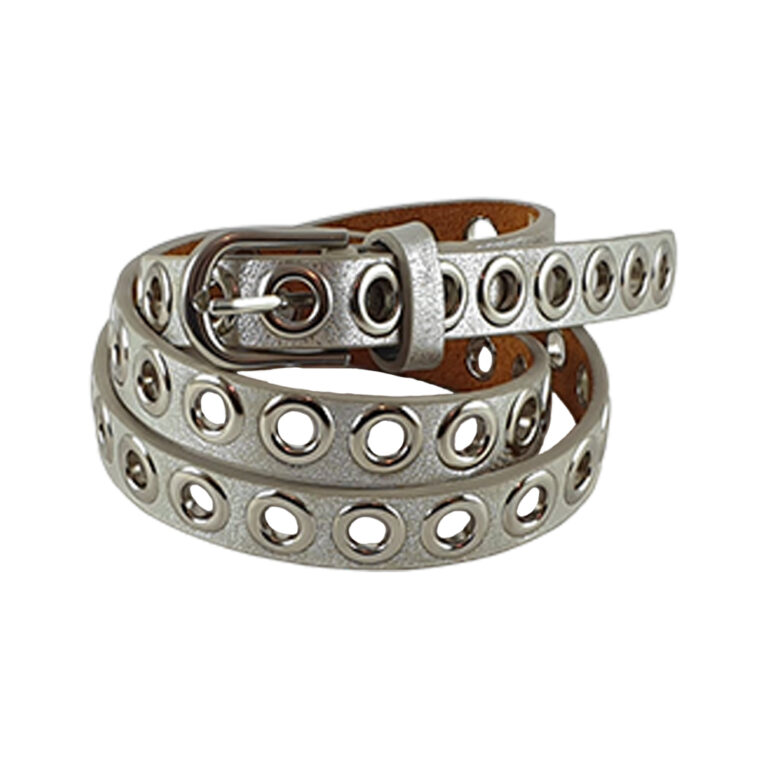 Curea dama din piele naturala Cloe-argintiu