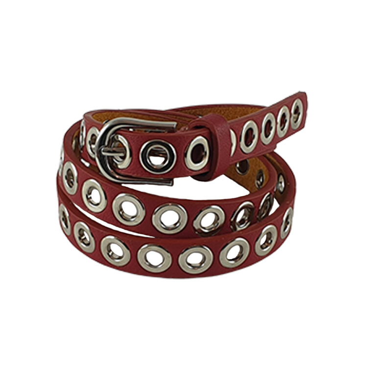 Curea dama din piele naturala Cloe-rosu