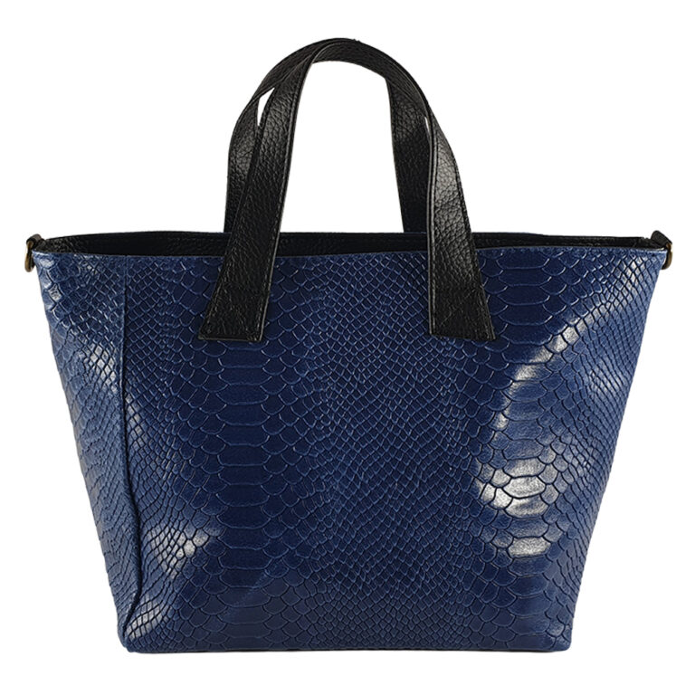 Geanta dama din piele naturala Aida-albastru