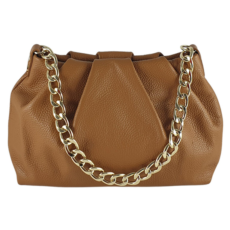 Geanta dama din piele naturala Aria-maro cognac