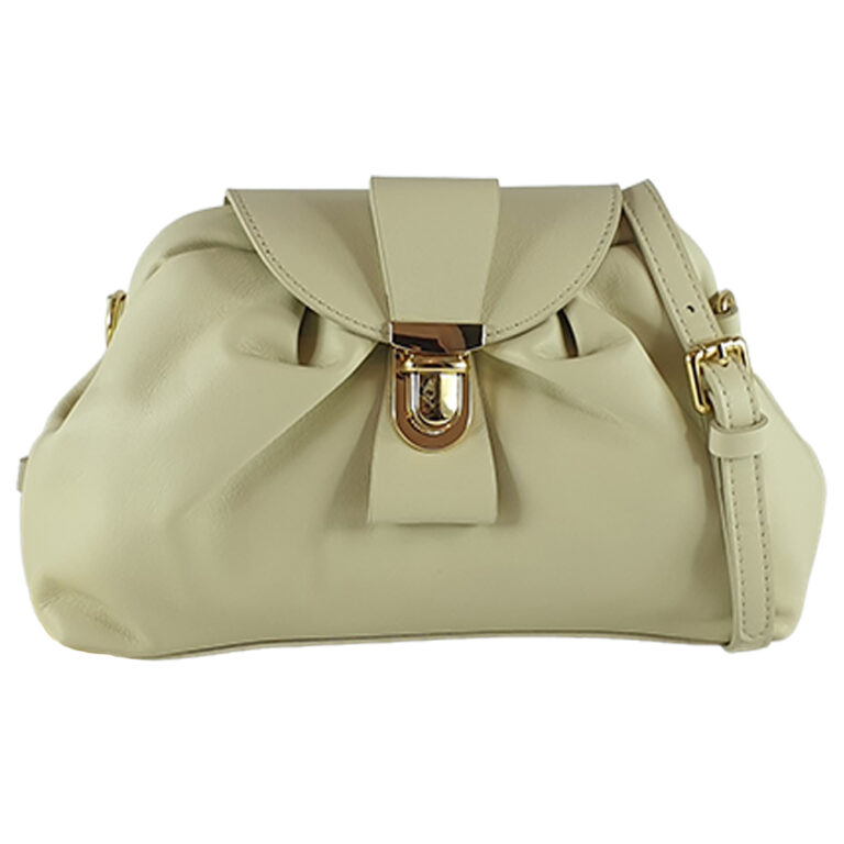 Geanta dama din piele naturala Ariana-crem