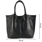 Geantă dama din piele naturala Erica-negru