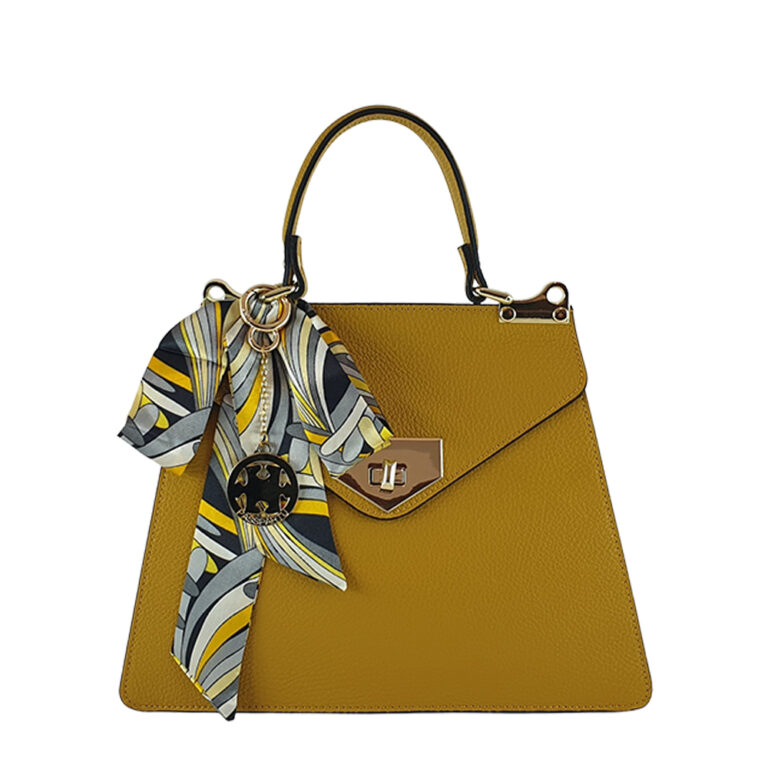 Geantă dama din piele naturala Mia-galben