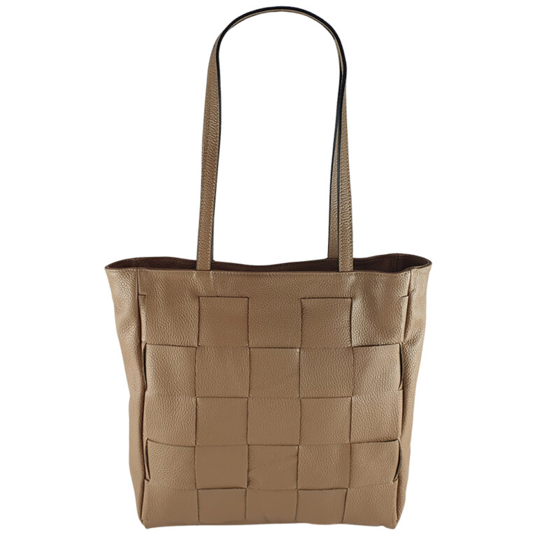 Geanta shopper din piele naturala Dalia-maro